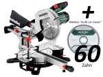 Metabo KGS 254 M POWER-SET plus 60 Zahn (statt 48Z) "multi cut" zum Mehrwert, perfekt f. Laminat/Parkett, Verbundwerkstoffe, etc.